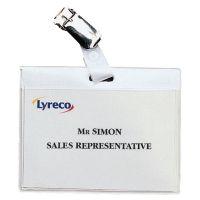 Lyreco Clip Badges 60x90mm - Pack Of 30