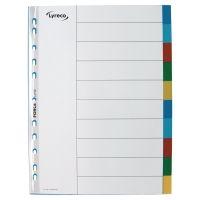 Lyreco Coloured A4 Polypropylene 10 Part Dividers - Pack of 10 Sets