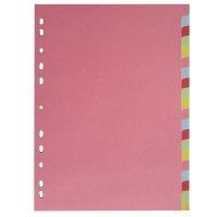 Lyreco Budget Cardboard Dividers 20-Part A4 Pastel