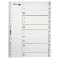 Lyreco Grey A4 Polypropylene 1-12 Indexes - Pack of 10 Sets