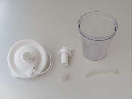 Consumables pack includes: x2 tubing, 800mL container, filter