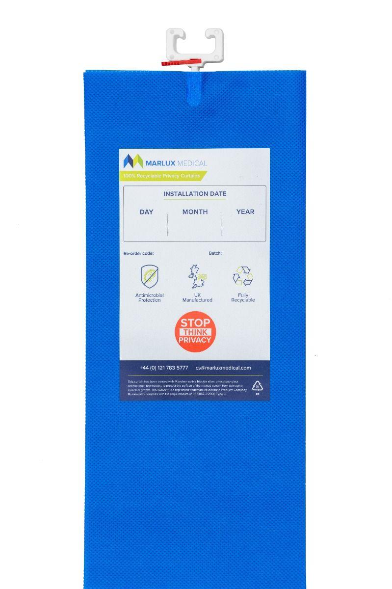 Marlux Cubicle Curtain 7200mm x 1950mm External Hanging (Fast-Fit) Hospital Blue 8s