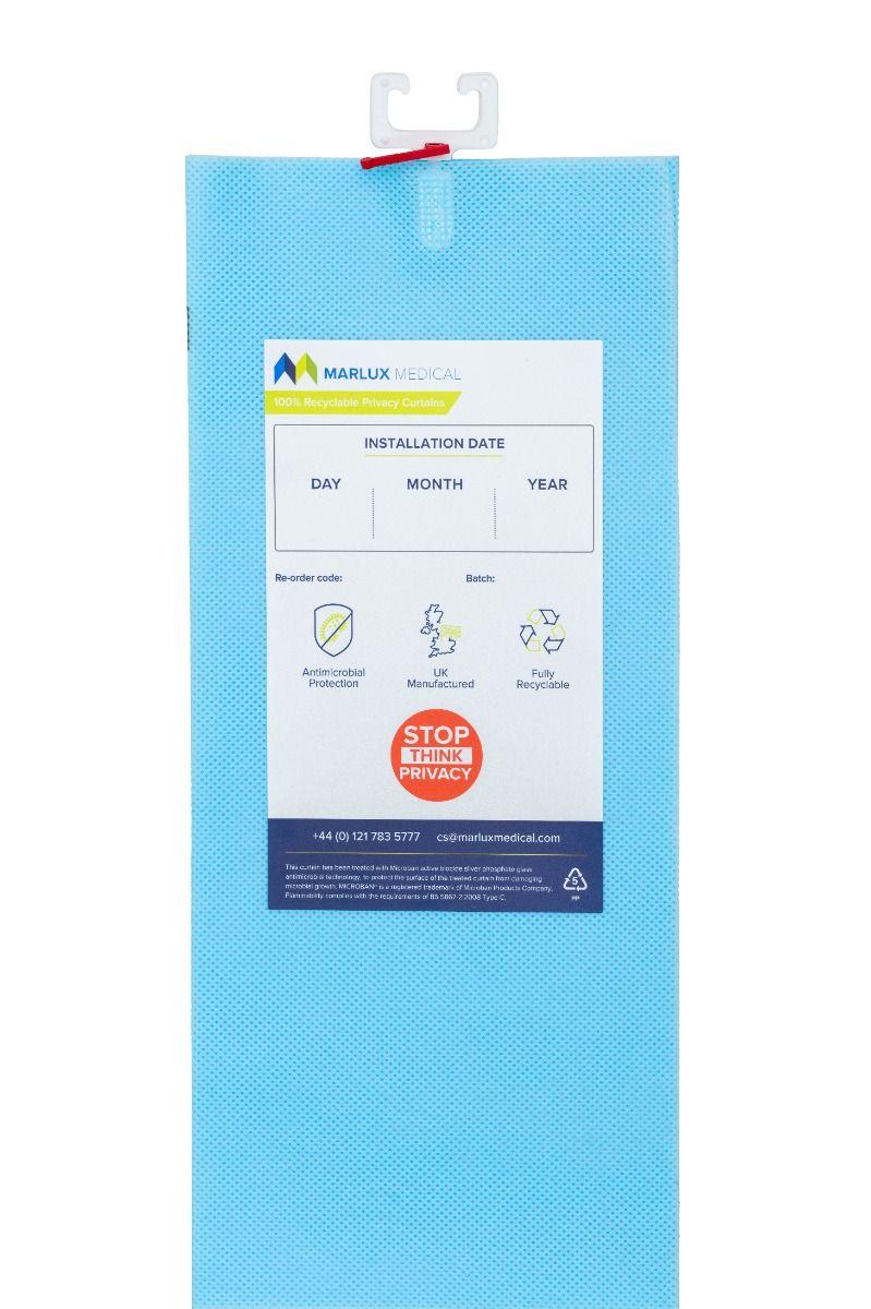 Marlux Cubicle Curtain 4200mm x 1950mm Pastel Blue External Hanging (Fast-Fit) 12s