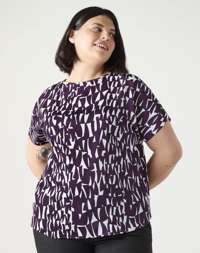 Plum Shards Slash neck blouse