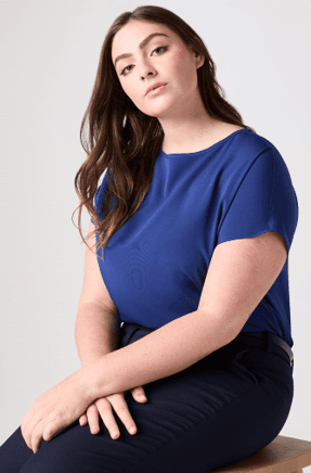 French Navy Slash Neck Blouse