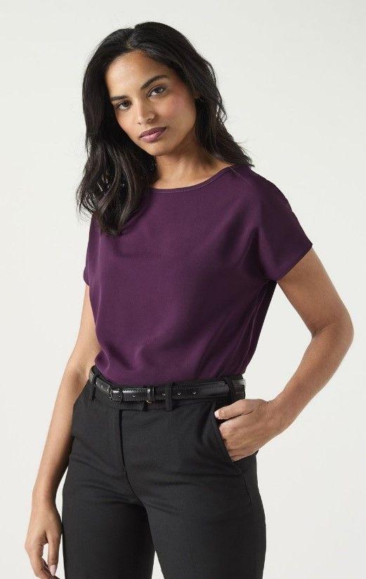 Plum Slash Neck Blouse