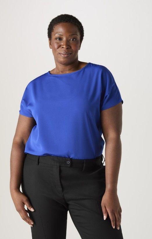 Cobalt Slash Neck Blouse