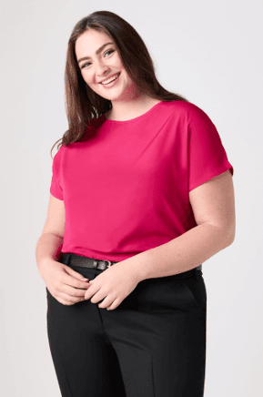 Pink Slash Neck Blouse