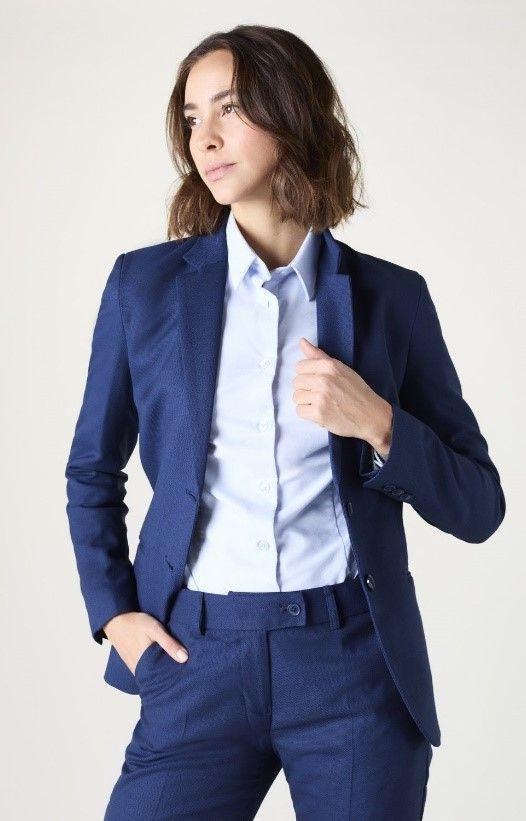 Blue Contemporary Two Button Jacket R