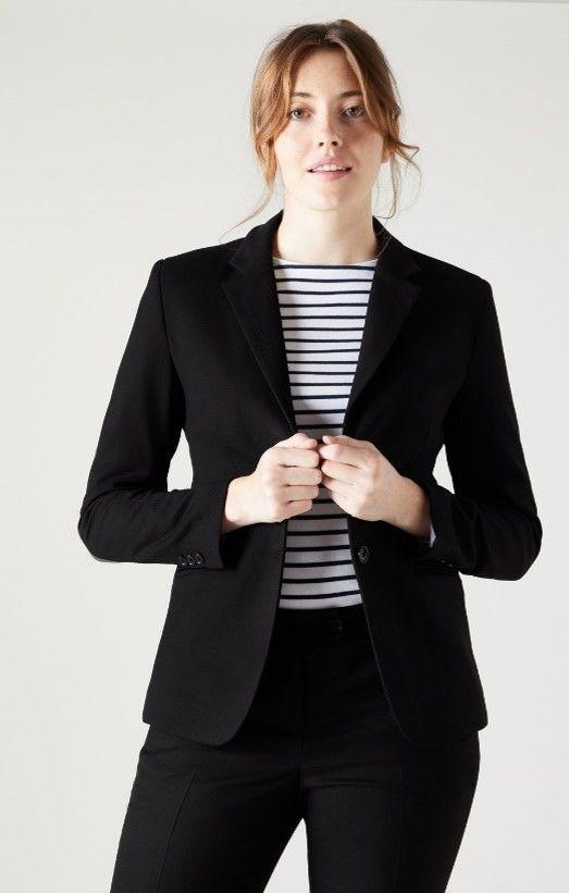 Black Contemporary Two Button Jacket R