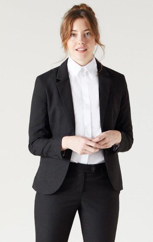 Charcoal Contemporary Two Button Jacket