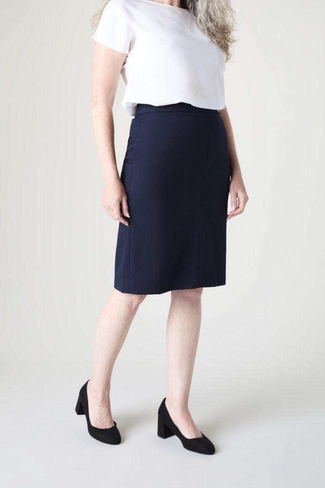 Navy Contemporary Skirt 23"