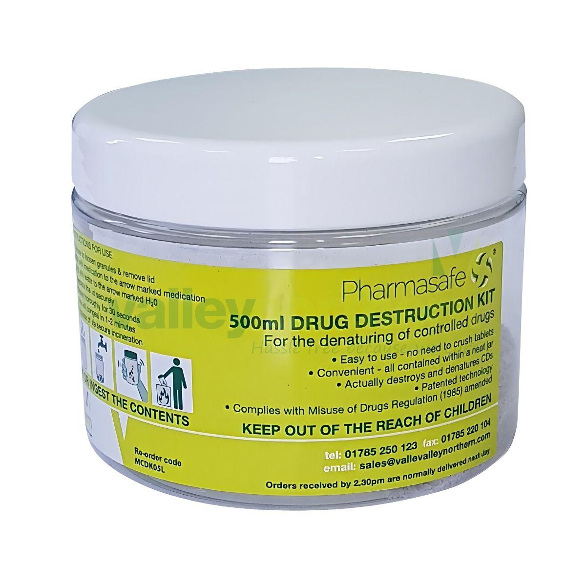 Pharmasafe Controlled Drug Denaturing Destruction Kits - 500ml
