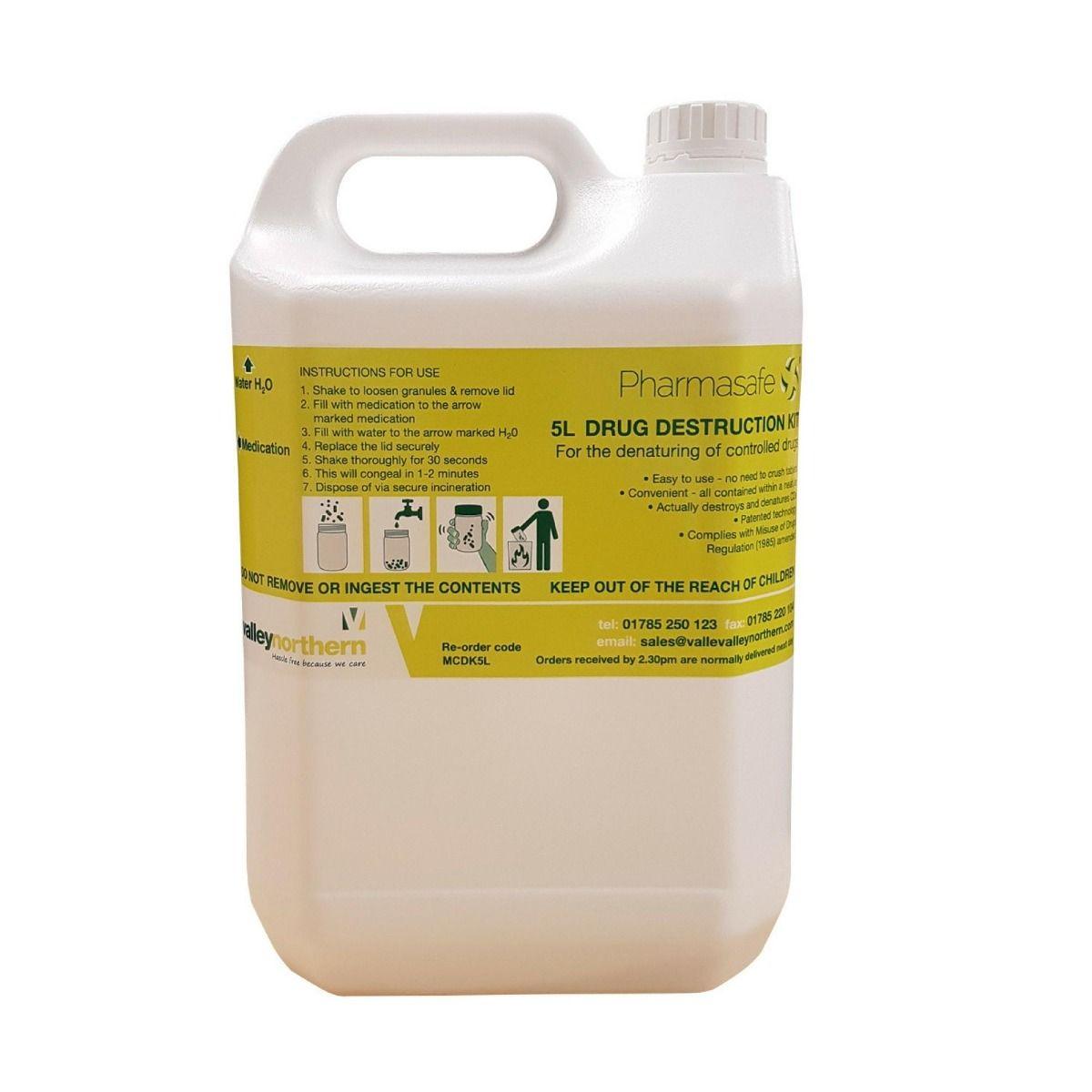 Pharmasafe Controlled Drug Denaturing Destruction Kits - 5L