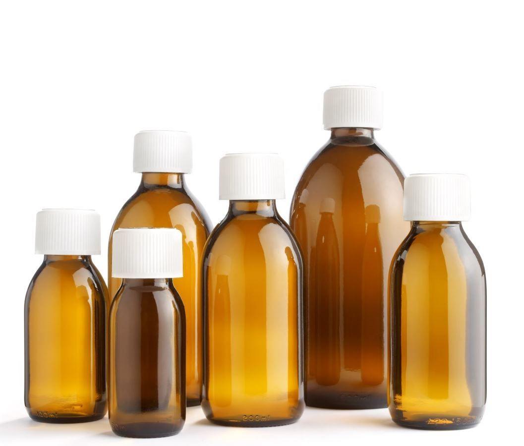 Denward 42 X 100Ml Medopac Round Glass Medicine Bottle Cappe