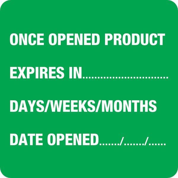 OOPE Status Labels Once Opened Product Expires In