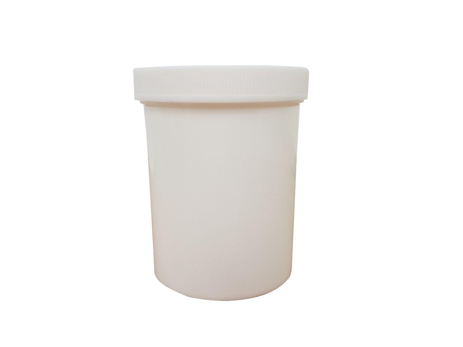 White Plastic Ready Capped Ointment Pots - 200ml - Straight Sided Jar With Screw Lid