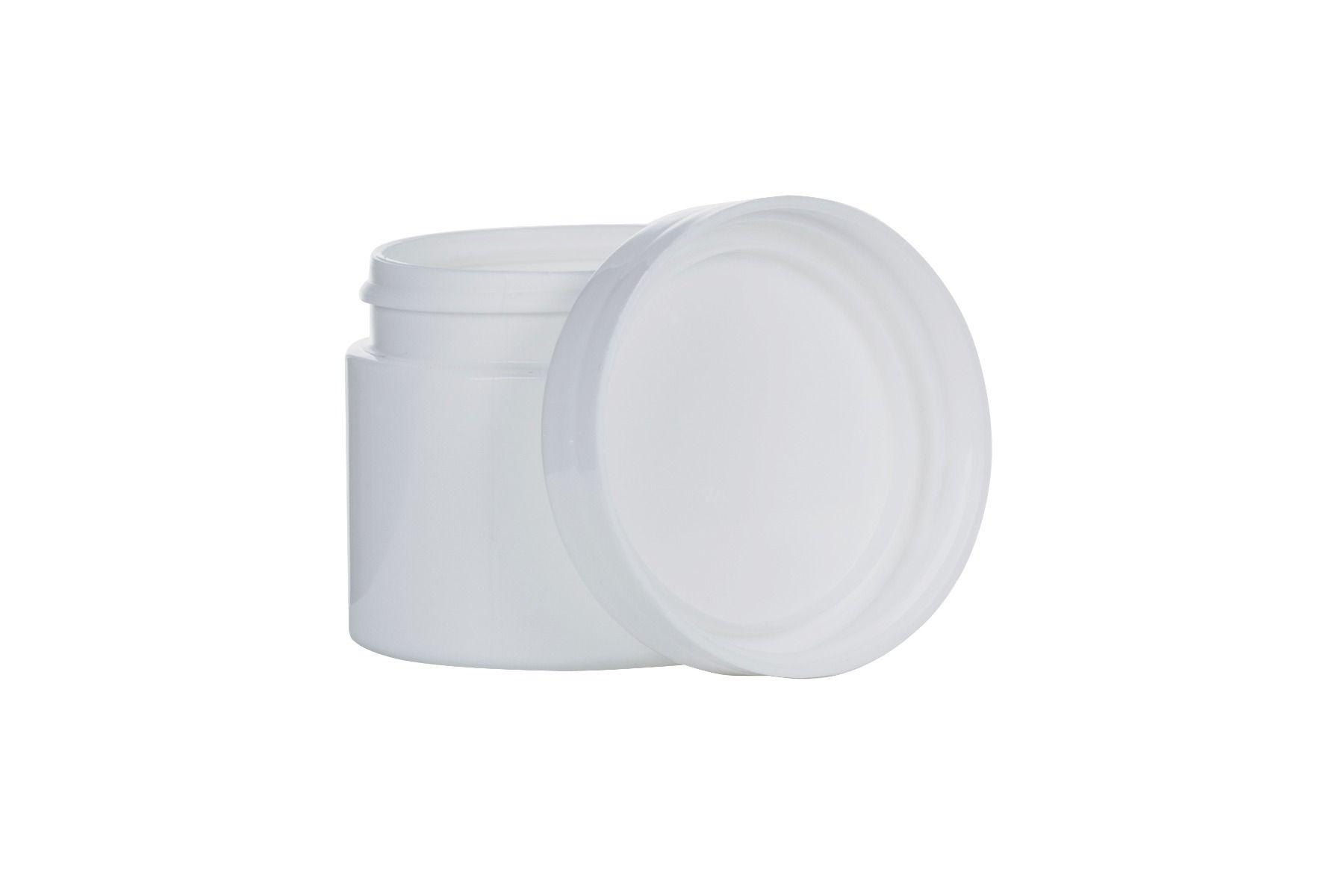Plastic Ready Capped Ointment Jars - 50ml Straight Sided Jar With Screw Lid