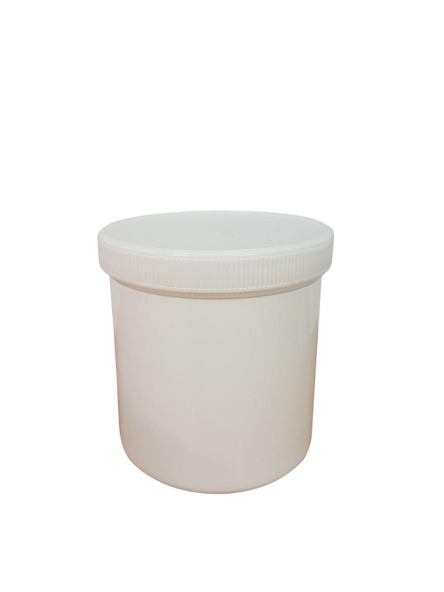 White Plastic Ready Capped Ointment Pots - 500gm 650ml Straight Sided Jar With Screw Lid