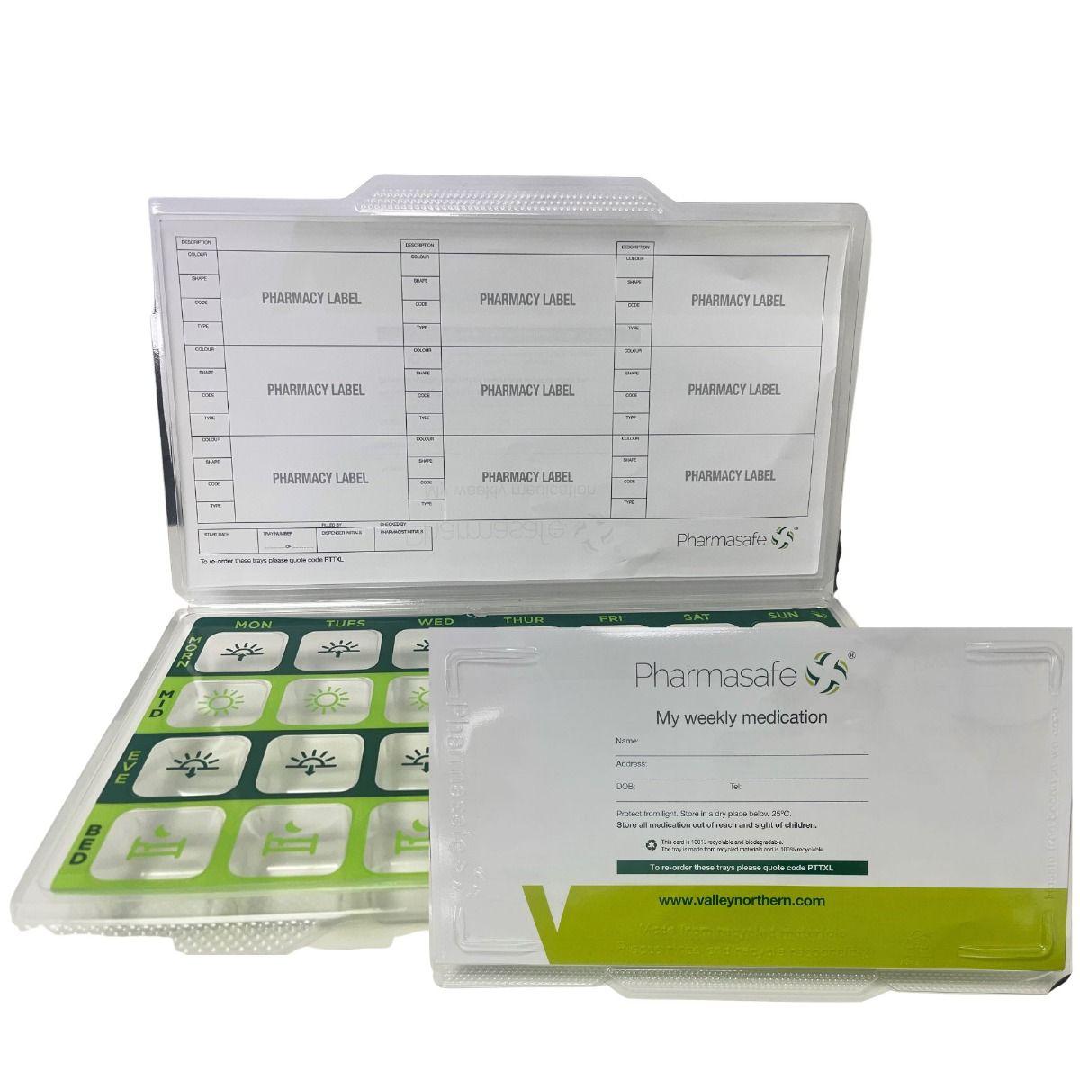 Pharmasafe Disposable Tablet Trays inc cards & seals - Dosset Boxes, Pill Blister Pack,