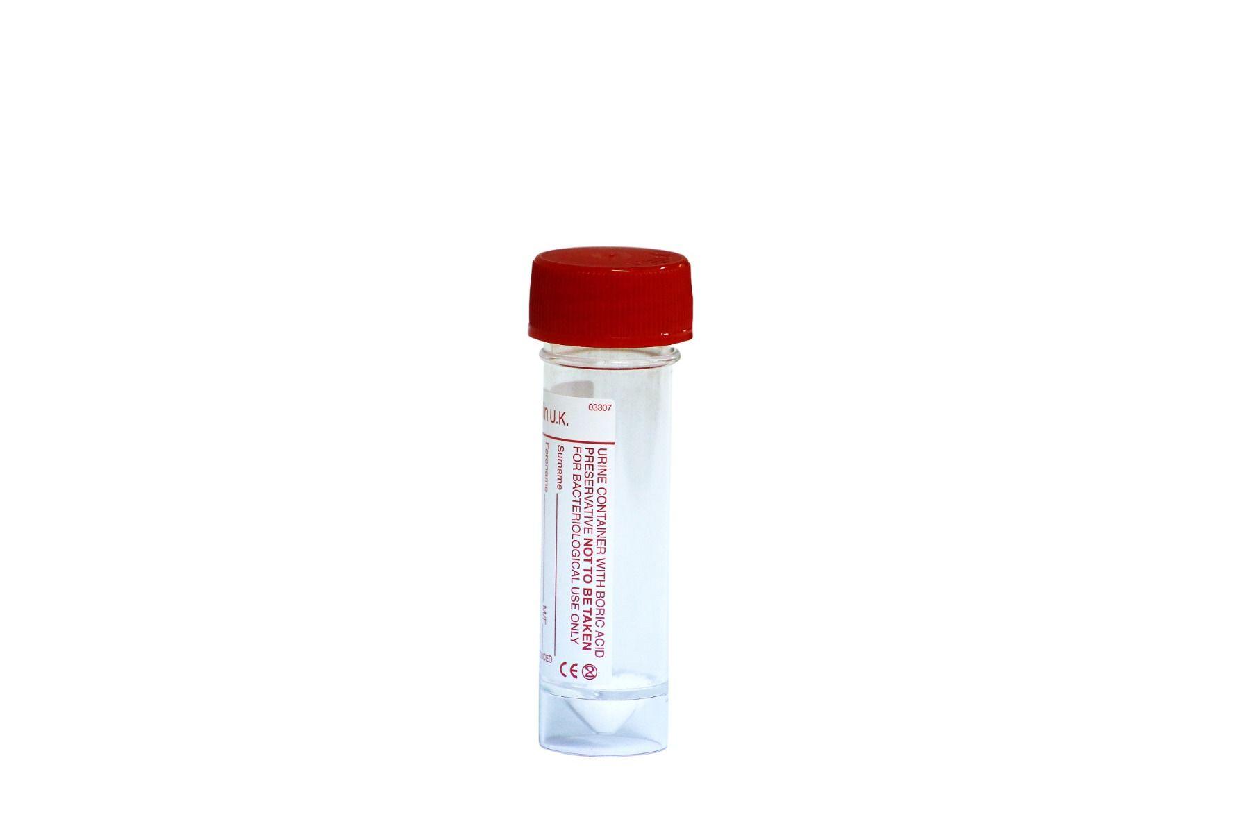 Sample Bottle - Thin 30ml With Boric Acid Universal Specimen Urine Container