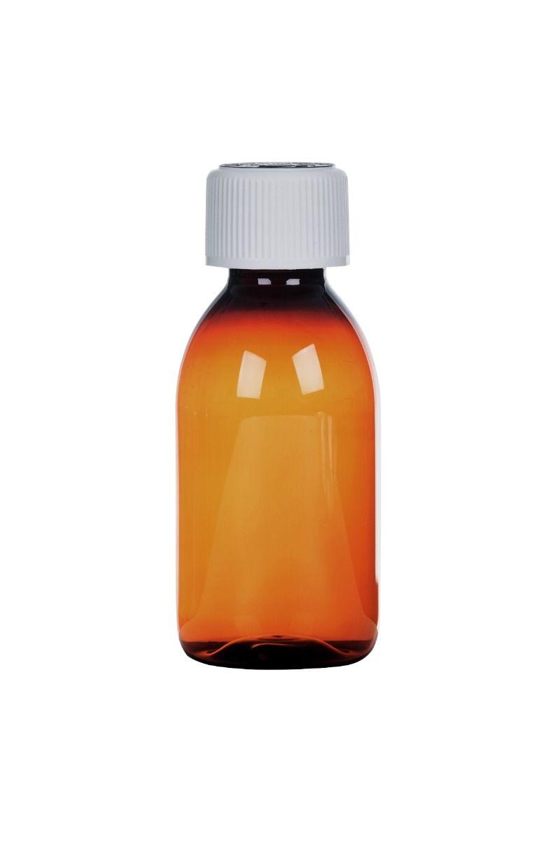 SIR150PET Pharmasafe Amber PET Ready Capped Bottles 150ml