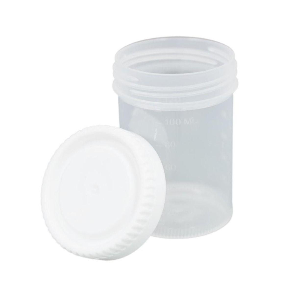 120ml Specimen Jar - Clear - With Lid Universal Specimen Urine Container