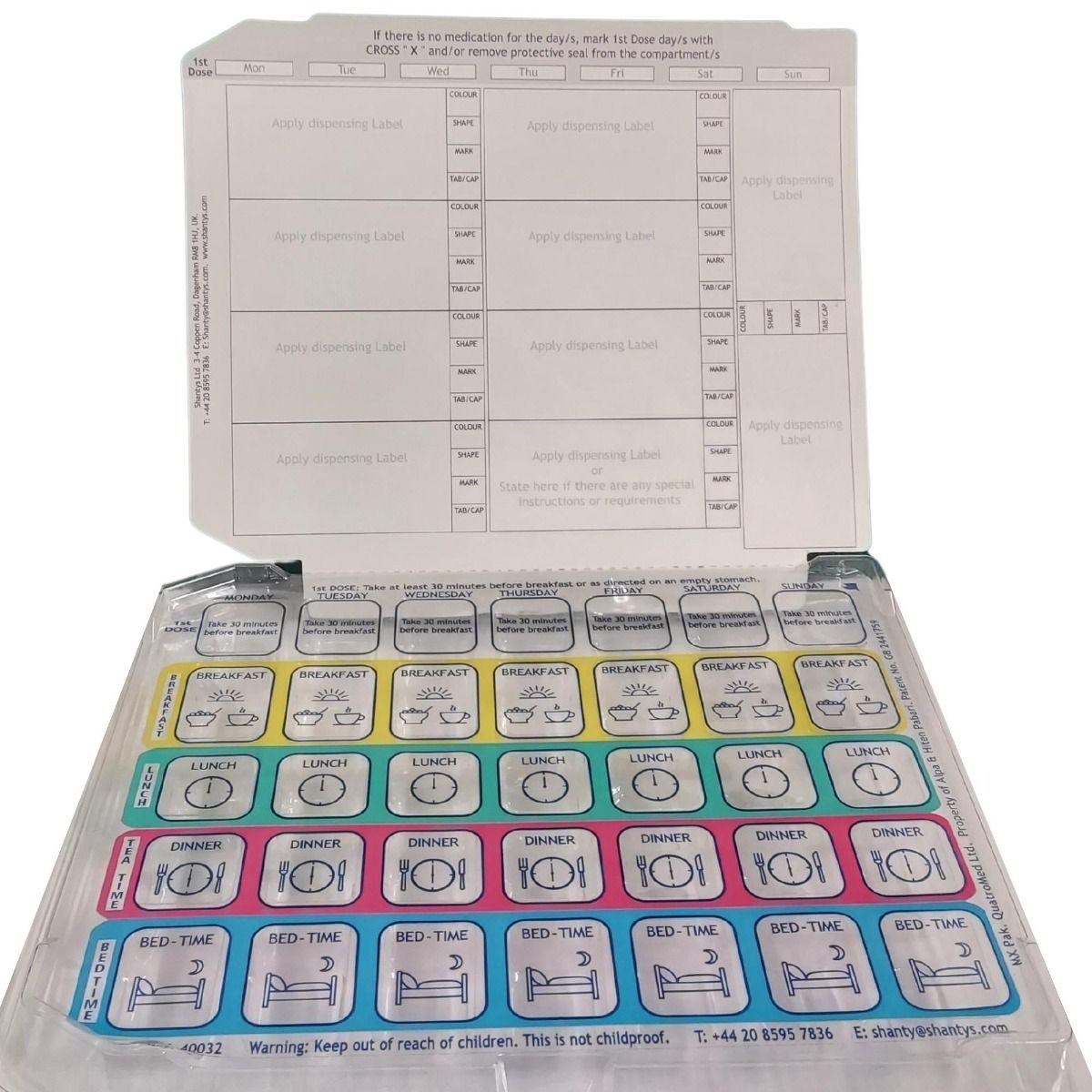 SmartPak Disposable Tablet Tray 1st dose/4x daily - Dosset Boxes, Pill Blister Pack,