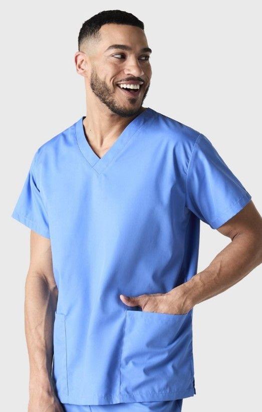 Hospital Blue Unisex Lightweight Scrub Top (XS-XXXXXL)
