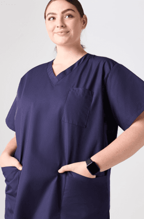 Navy Unisex Lightweight Scrub Top (XS-XXXXXL)