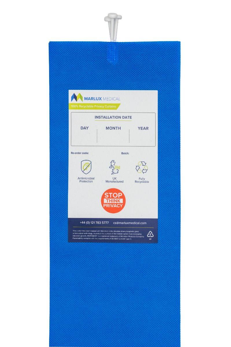 Marlux Cubicle Curtain 4200mm x 1950mm Internal Hanging (Uni-Glide) Hospital Blue 12s