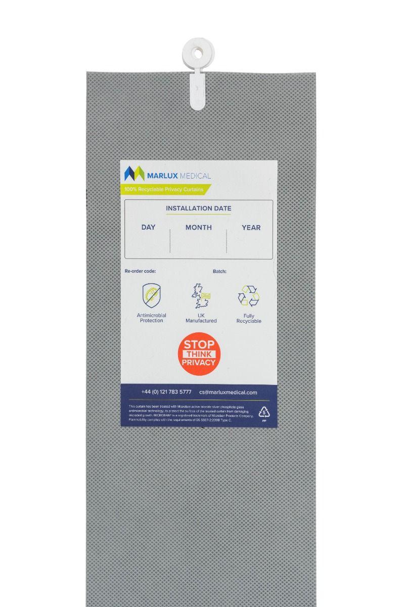 Marlux Cubicle Curtain 7200mm x 1950mm Dove Grey Eyelet (Universal) 8s