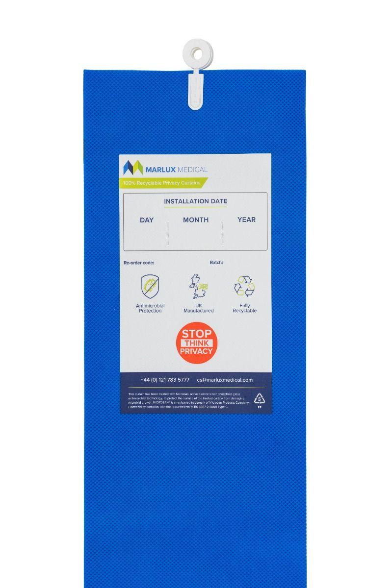 Marlux Cubicle Curtain 4200mm x 1950mm Eyelet (Universal) Hospital Blue 12s
