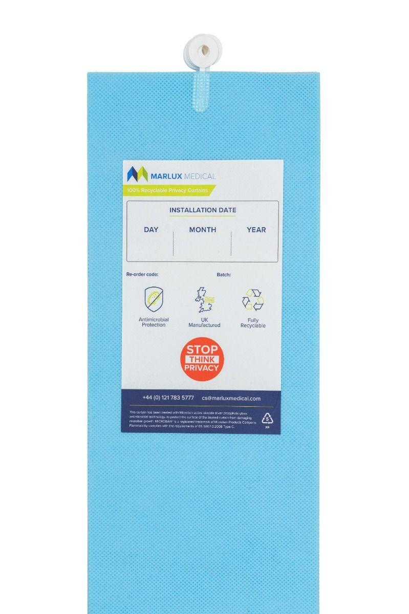 Marlux Cubicle Curtain 4200mm x 1950mm Pastel Blue Eyelet (Universal) 12s