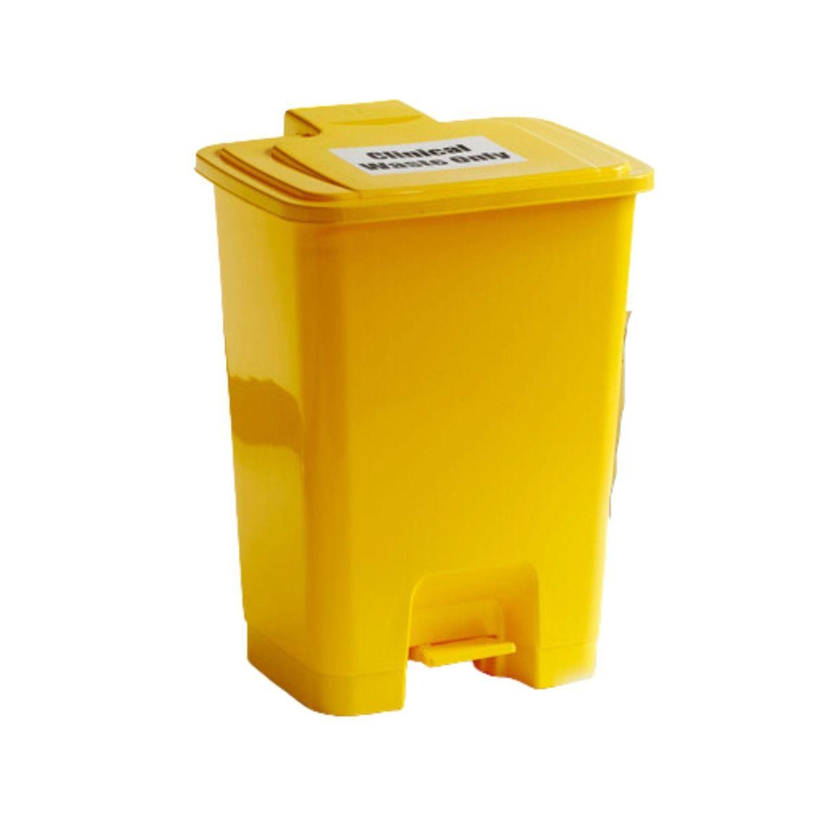 Sackholder Yellow 30 litre Plastic Step On Pedal Operated Bin Container