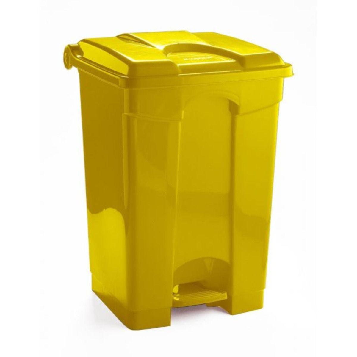 Sackholder Yellow 60 litre Plastic Step On Pedal Operated Bin Container