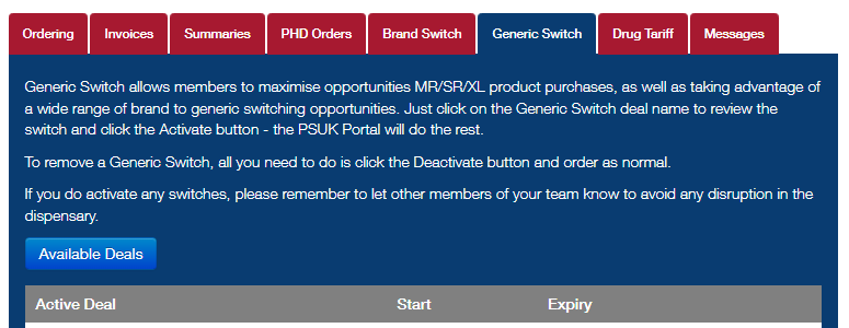 Generic Switch PSUK Portal Screen